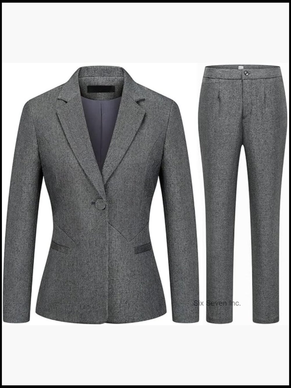 2 Piece Business Suit Pant Set Slim Fit One Button Blazer Jacket Office Work